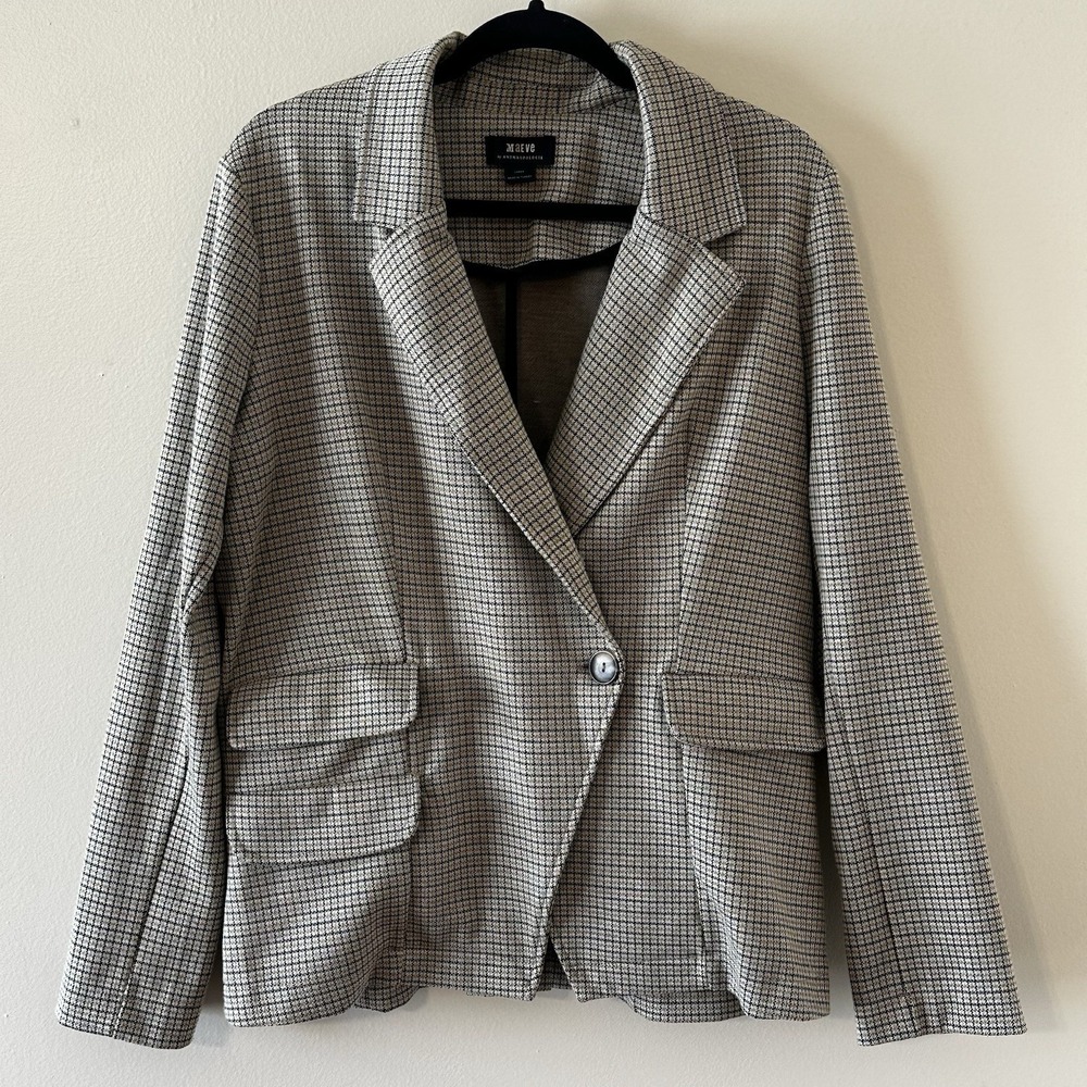 Maeve By Anthropologie Womens Collegiate‎ Knit Blazer Academia Size L